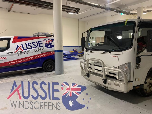 Aussie Windscreens service vehicle on a Canberra job